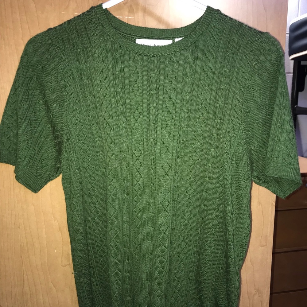 Olive green knit top